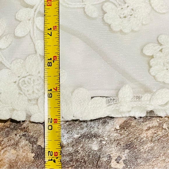 Laundry By Shelli Segal Los Angeles Blouse Off White Lace Short Extra Small - Picture 8 of 9